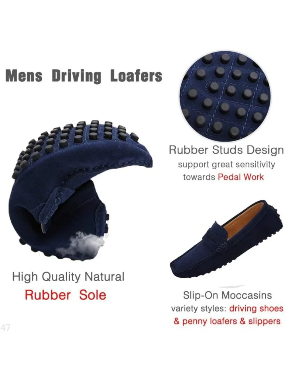 Stylish Men's Suede Moccasins - Casual Slip-On Driving Loafers & Boat Shoes